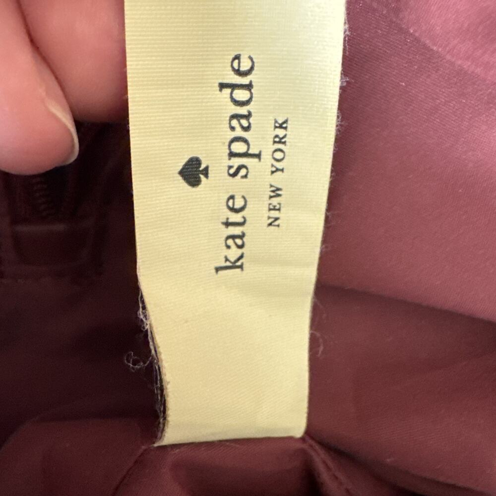 Kate Spade Watson Lane Maya Tote Burgundy Nylon Bag Gold Hardware - Picture 11 of 11